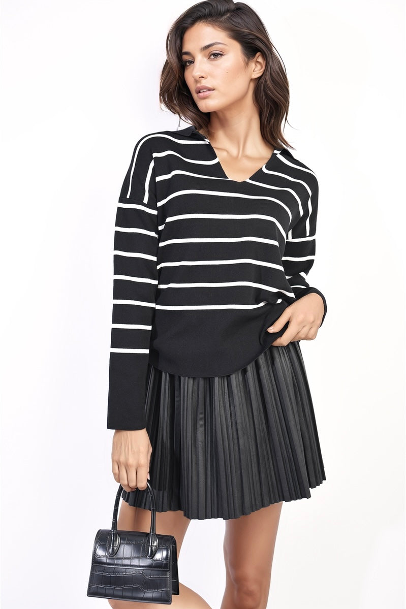 STRIPED KNITTED SWEATER