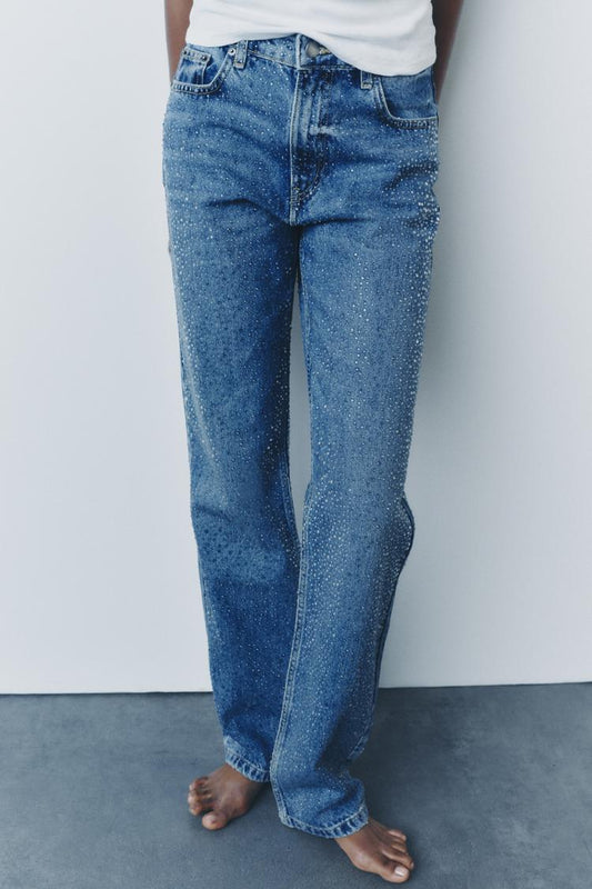 MID WAIST SHIMMER JEANS