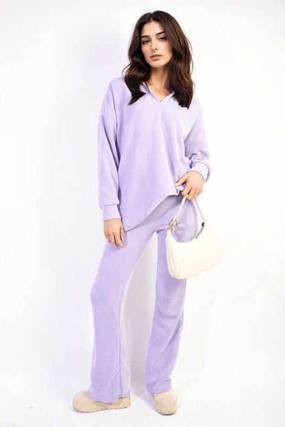 COLLARED LONG SLEEVE AND TROUSER CO-ORD SET